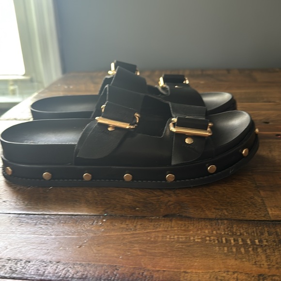 BCBG Bamba platform, sandal, black leather size 8 - Picture 3 of 6